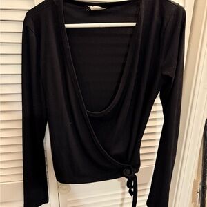 Elegant Black Wrap Top